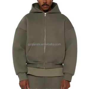 Fabricants de sweats à capuche zippés en molleton vierge personnalisés de haute qualité, 100 % coton, unisexe, 500 g/m², coupe ample et épaisse - Product Image 1