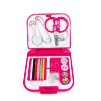 Kit de couture en plastique pliable, mini-ensemble de couture portable, durable, pour réparations d'urgence en voyage, entretien des vêtements, boîte à outils complète