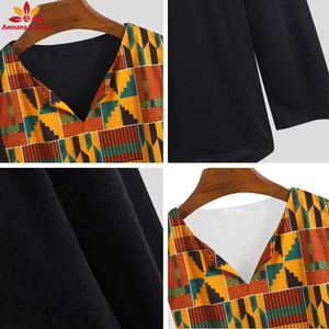 T-shirt manches longues <span class=keywords><strong>pour</strong></span> hommes, vêtements africains, imprimé, en coton, patchwork, à la mode, collection <span class=keywords><strong>2020</strong></span> - Product Image 6