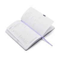 Agenda de Cuero PU con Cinta, Diseño de Puntos de Ramadán, Grabado en Relieve, Color Morado