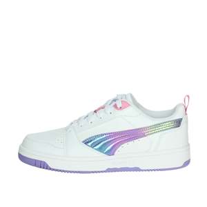Puma Girls' Sneakers <b>White</b> 39 Iridescent Stripe <b>Casual</b> Wear - Product Image 1
