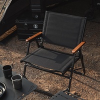Chaise tactique pliante carrée portable avec accoudoirs en bois, tissu Oxford 1000D, cadre en aluminium, camping et pêche, écologique