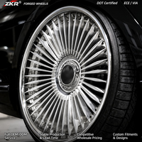Jantes sportives en aluminium forgé poli brillant sur mesure, design concave profond 5x114.3/112/120, Audi GTR Mercedes