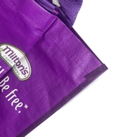 Sac fourre-tout réutilisable en PP tissé écologique avec poignées en sangle PP, taille moyenne, poche intérieure, logo personnalisé, fermeture éclair, pour le shopping (vente en gros)