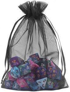 Sacs en organza noir 5x7 pouces 100 pièces, sacs en maille pour bonbons, pochettes à bijoux, sachets vides à cordon pour cadeaux de mariage - Product Image 4