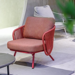 Mobilier d'extérieur au design moderne Foshan Chaises de <span class=keywords><strong>jardin</strong></span> bleu royal avec cadre en aluminium et corde à tricoter de <span class=keywords><strong>luxe</strong></span> pour villa - Product Image 6