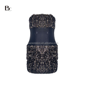 Venta al por mayor Oem/ODM Vestidos <span class=keywords><strong>de</strong></span> lentejuelas <span class=keywords><strong>de</strong></span> cóctel Lote pequeño Diseñador personalizado Fábricas Edición limitada Bajo Moq 50PCs Fabricación Mujeres - Product Image 2