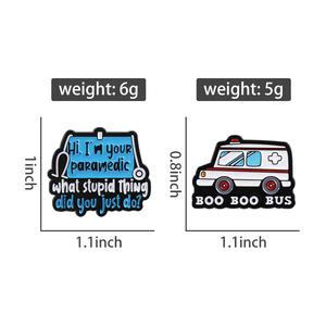 Broches en émail Boo Boo Bus Ambulance, amusantes, pour ambulanciers, avec stéthoscope médical, badges de revers, bijoux en gros - Product Image 6