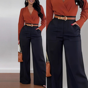 <span class=keywords><strong>Pantaloni</strong></span> Casual da <span class=keywords><strong>Donna</strong></span> a Gamba Larga in Poliestere Stampato per Autunno e Inverno, Stile Europeo e Americano - Product Image 3