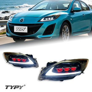 TYPY for 2011-2015 Mazda 3 <b>Star</b> Chariot headlamp assemblies: retrofit laser lenses, <b>LED</b> daytime running <b>lights</b> and indicators - Product Image 1