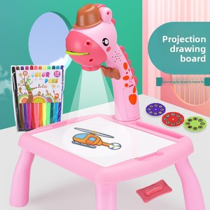 Tableau de projection multifonctionnel pour enfants, tableau de <span class=keywords><strong>dessin</strong></span> et de gribouillage, table d'apprentissage créative en plastique avec animaux pour garçons et filles - Product Image 2