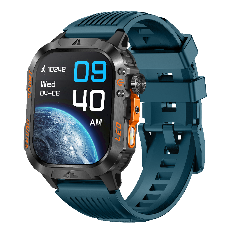 Blue, silicone strap