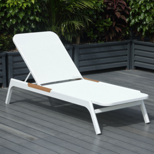 Chaise longue de piscine commerciale de qualité hôtelière, robuste, avec revêtement en poudre, pour patio, lit de jour, personnalisable, imperméable, noir – Vente chaude directe usine - Product Image 3