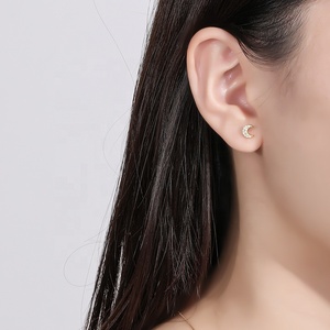 Boucles d'oreilles pendantes en argent sterling 925 avec double cœur, pour mère et fille, vente en gros - Product Image 4