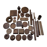 Plateau à bagues en bois massif de noyer noir, usinage CNC personnalisé, pièces en noyer noir sculptées
