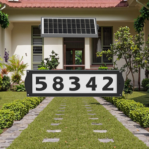 Señal de número de casa y <span class=keywords><strong>calle</strong></span> LED Solar RGB, luz de pared colorida para camino de entrada, Villa, Hotel, <span class=keywords><strong>parque</strong></span>, jardín cuadrado, clasificación de Yard-IP66 - Product Image 1