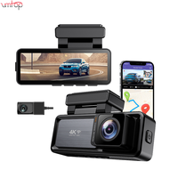 Caméra de tableau de bord WiFi GPS double objectif MINI 4K pour voiture, enregistreur de conduite avant et intérieur, boîte noire de voiture, DVR de voiture, caméra de voiture 4K