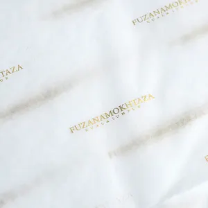 28gsm lusso personalizzato logo dorato avvolgimento carta velina imballaggio imballaggio bianco carta velina fornitore per gioielli vestiti avvolgere