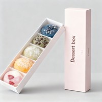 Boîte à gâteau en papier Mochi rose personnalisée en gros, boîte d'emballage pour dessert aux truffes, petite boîte à gâteau avec séparateur