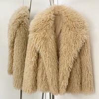 OFTBUY Manteau en fausse fourrure moelleuse pour femme, écologique, nouveauté hiver, veste chaude à manches longues, chic pour le bureau