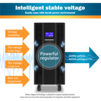 Onduleur double conversion en ligne de haute qualité 20 kVA avec écran LCD, alimentation monophasée de secours pour TPV/CCTV/Routeur/PC OEM/ODM