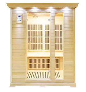 Sauna carré en cèdre rouge de qualité supérieure, durable, pour 2-3 personnes, pour une récupération active, sauna en bois massif durable pour un calme thérapeutique - Product Image 4