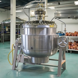 Gewerbliche Küche Edelstahl Gas Kipp suppen kessel mit für Gemüse verarbeitung anlage - Product Image 4