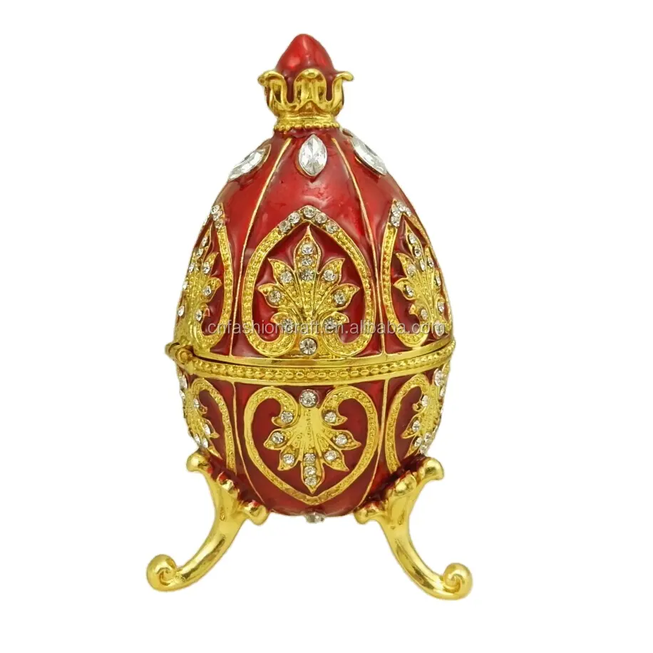 Faberge 계란 스타일 장신구 상자 에나멜 보석 상자 독특한 장식 금속 상자 가정 장식을 위한 클래식 장식품 선물,