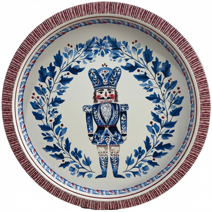 Bandeja Metálica Decorativa Clásica para Fiestas, 315 mm, Diseño Festivo de Cascanueces Azul con Corona, para Servir Pavo, Marca Kontensan, Modelo EE197GC - Product Image 2