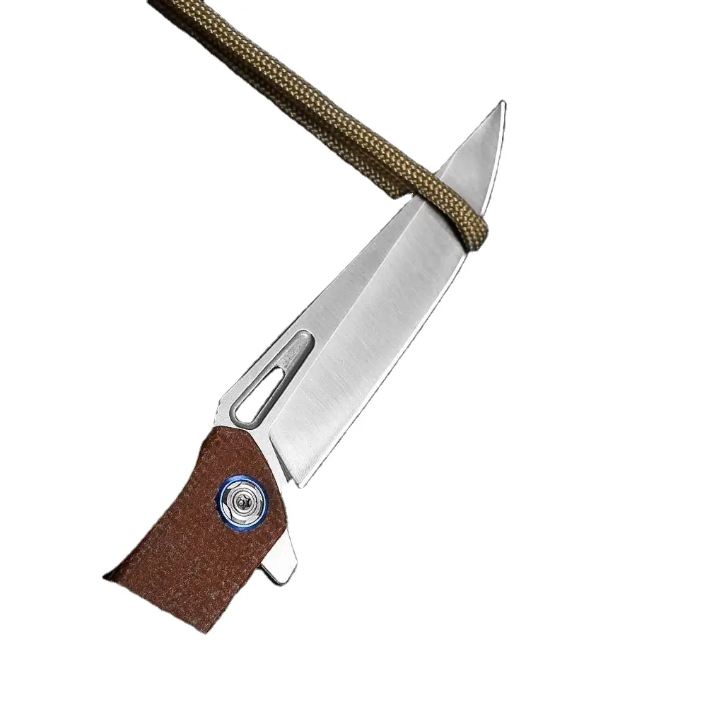 Cuchillo plegable de bolsillo de acero de Damasco con mango de nailon de producto de alta calidad