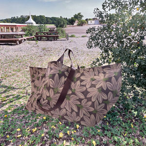 Sac fourre-tout pliable en coton avec bandoulière en corde, grand format, réutilisable, recyclable, imperméable, avec impression de logo personnalisée - Product Image 3