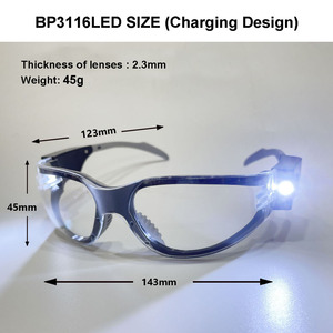 <span class=keywords><strong>ANSI</strong></span> Z87.1标准防滑耐冲击防护眼镜内置可充电发光二极管安全眼镜 - Product Image 6