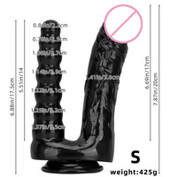 Dildo extra large noir à double tête, super long, en PVC, simulation de pénis, pour lesbiennes