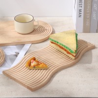 Planche à découper et plateau de rangement pour gâteaux et riz en bois nordique écologique, best-seller – Contenant de service de bureau pour café