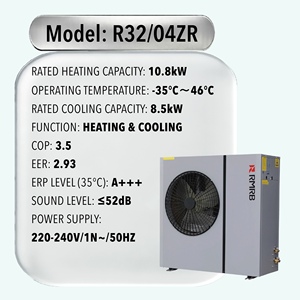 Pompe à chaleur EVI air-eau R32/04ZR/10.8kW A+++ CE 5kw 10kw 20kw Forme carrée Chauffage et refroidissement domestique WiFi intelligent - Product Image 2
