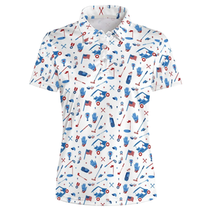 Polo pour femme 100% polyester tricoté à manches courtes séchage rapide imprimé motif golf vêtements de sport décontractés - Product Image 1