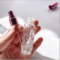 Flacon de parfum en verre transparent en forme de melon amer, 10 ml, vide, anti-fuite, avec buse dorée, vaporisateur rechargeable