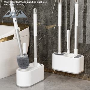 طقم فرشاة مرحاض وايون 2 في 1 مع حامل مزدوج برأس سيليكون وشعيرات للتنظيف العميق - Product Image 5