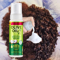Mousse Coiffante Nourrissante en Gros pour Cheveux, Huile Coiffante, Mousse Brillance pour Tresses à l'Huile d'Olive, Fixation Forte Unisexe