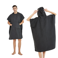 Serviette de plage à capuche en microfibre de luxe avec poche kangourou, robe de bain à séchage rapide pour la natation et la plongée