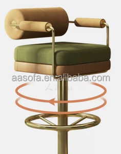 Jambe en acier Transparent or métal <span class=keywords><strong>chaise</strong></span> de bar tapisserie d'ameublement en velours rouge maison <span class=keywords><strong>haute</strong></span> <span class=keywords><strong>chaise</strong></span> <span class=keywords><strong>65cm</strong></span> tabouret pivotant <span class=keywords><strong>chaise</strong></span> - Product Image 5