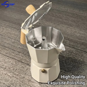 Cafetière à gaz manuelle de couleur personnalisée, 3 tasses, 6 tasses, Moka italienne, expresso avec poignée en bois - Product Image 5