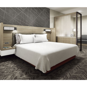 Hampton Inn Suites Hotel personalizado Simple tela de tapicería con madera maciza muebles de Hotel rey cabecero de cama - Product Image 6
