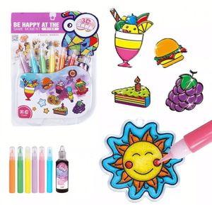 Kit de arte de pintura con purpurina para ventana DIY, pegatinas acrílicas, kit artesanal, promoción de habilidades para niños pequeños, Regalos perfectos - Product Image 1