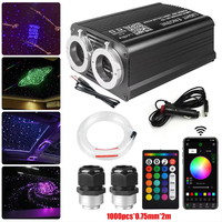 Kit de Luces LED de Fibra Óptica para Coche, Lámpara de Techo con Cambio de Color, Cable para Decoración Interior de Vehículos