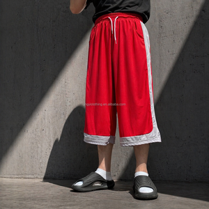 <span class=keywords><strong>Pantalones</strong></span> Capri Cortos Personalizados para Hombre, Estilo Colorblock Y2K, 3/4, Deportivos, Anchos, Holgados, de Satén, Poliéster, para <span class=keywords><strong>Baloncesto</strong></span> - Product Image 2