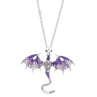 Collier Gothique Dragon Volant Coloré pour Femme et Homme, Bijoux Punk, Pendentifs Gothiques, Colliers Dragon Volant en Émail