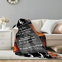 Couverture de lit douce à imprimé basket-ball personnalisée Style Japandi Tricoté Velours Peluche Cadeau de maman à son fils Autres couvertures imprimées