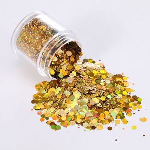 Percolour Glitter Colorati per le Feste, Barattoli da 15ml, Confezione Bulk, Polvere PET Olografica Laser a Grana Grossa per Unghie e Pittura - Product Image 2