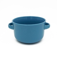 Cvnc — bol à soupe en grès personnalisé, de qualité supérieure, couleur unie, glaçage avec 2 poignées